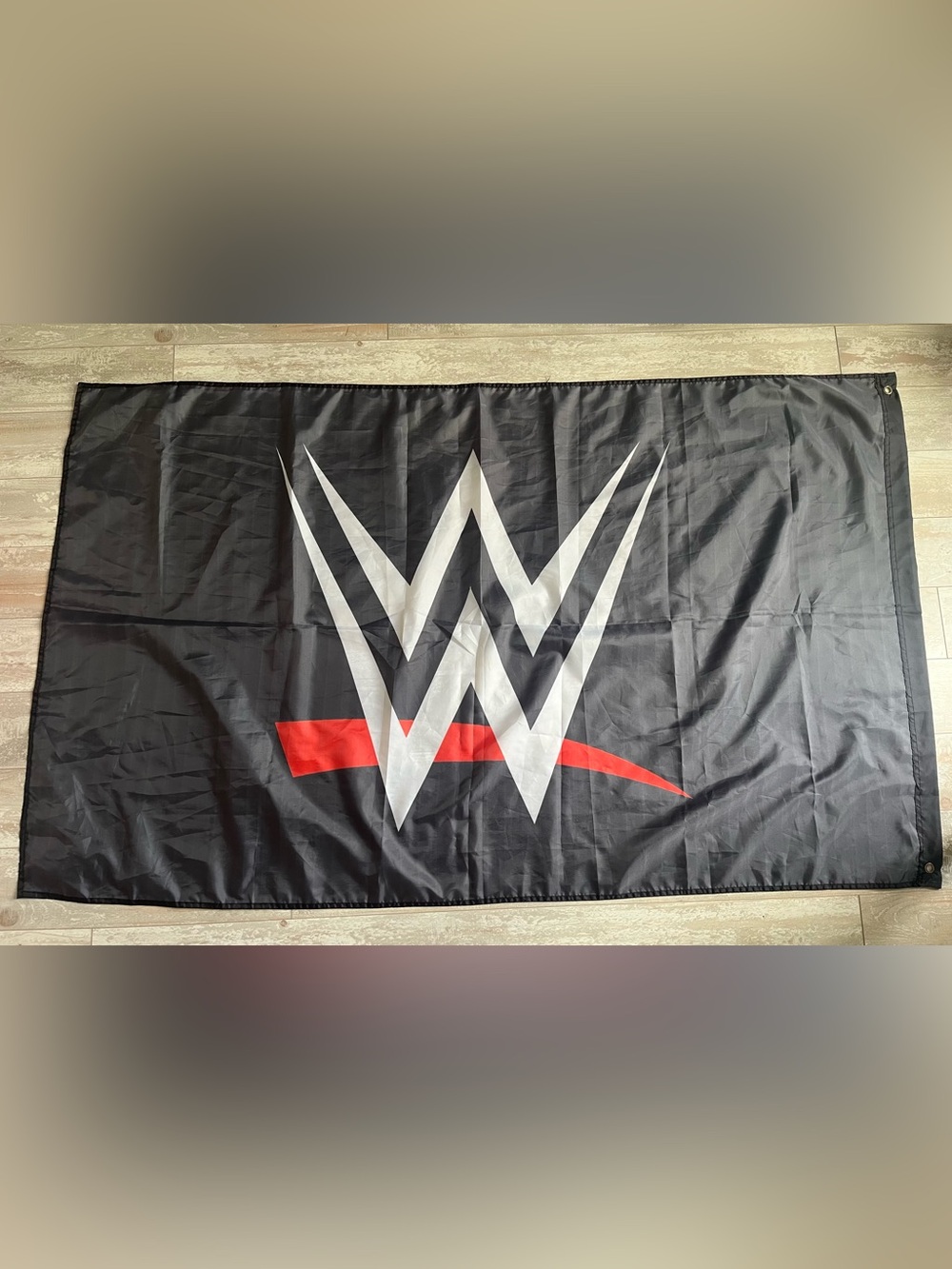 WWE Black Flag with White and Red Logo Approx 3’x5’ - Picture 2 of 5